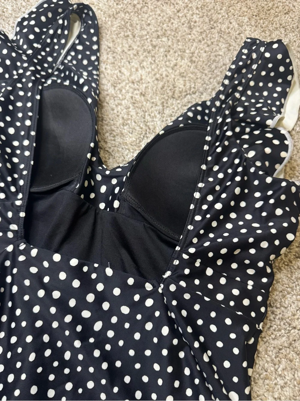 Summersalt The Ruffle Backflip One Piece Swimsuit | Size 8 | Black & White Dot